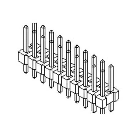 Molex Board Connector, 64 Contact(S), 2 Row(S), Male, Straight, 0.1 Inch Pitch, Solder Terminal, 10897641